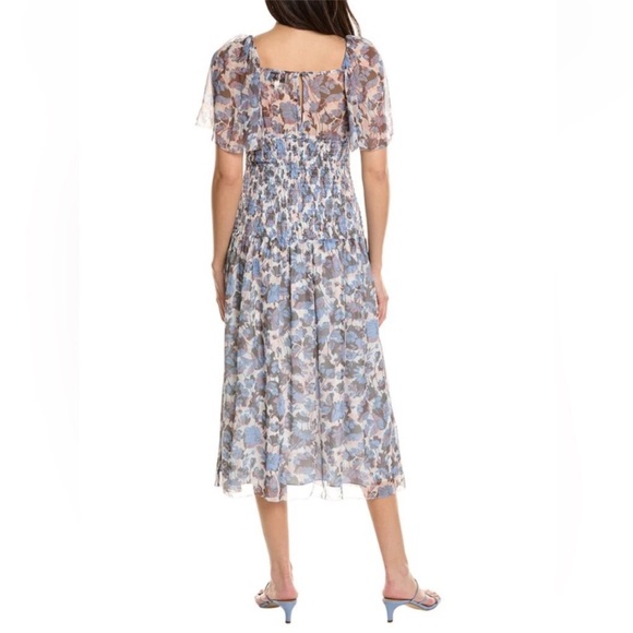 Joie Gillian Smocked Midi 100% Silk szS - Picture 2 of 2